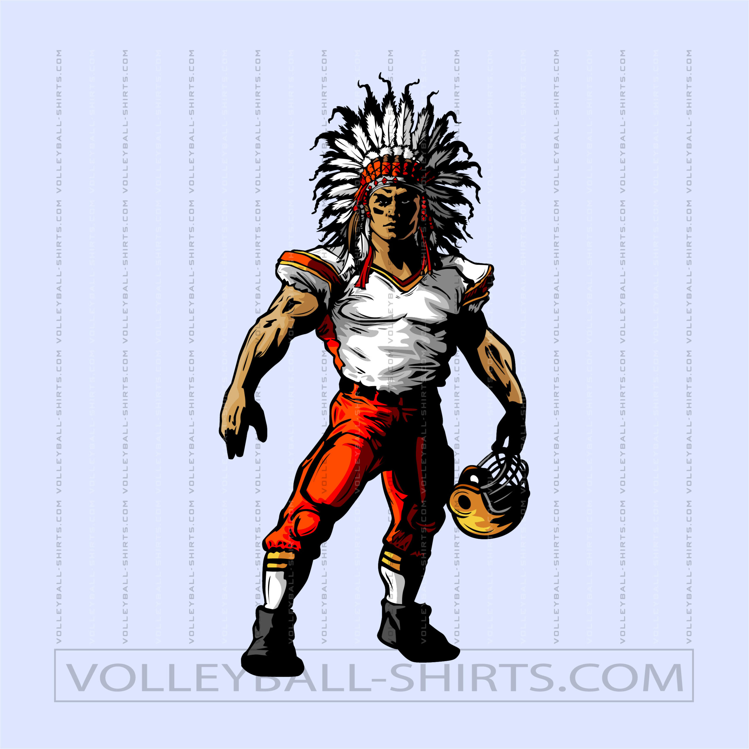 Indian Warrior Football Logo