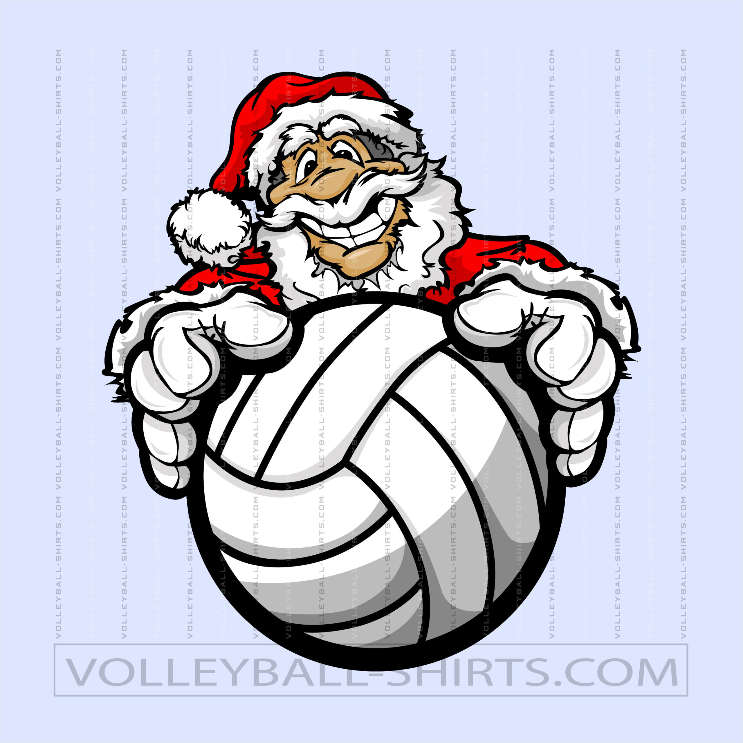 Santa Volleyball Cartoon