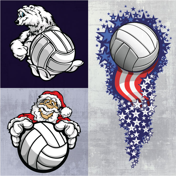 Volleyball Shirt Art | holiday volleyball clipart