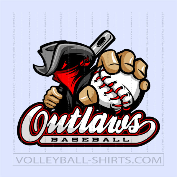 Outlaw Baseball Pin Graphic