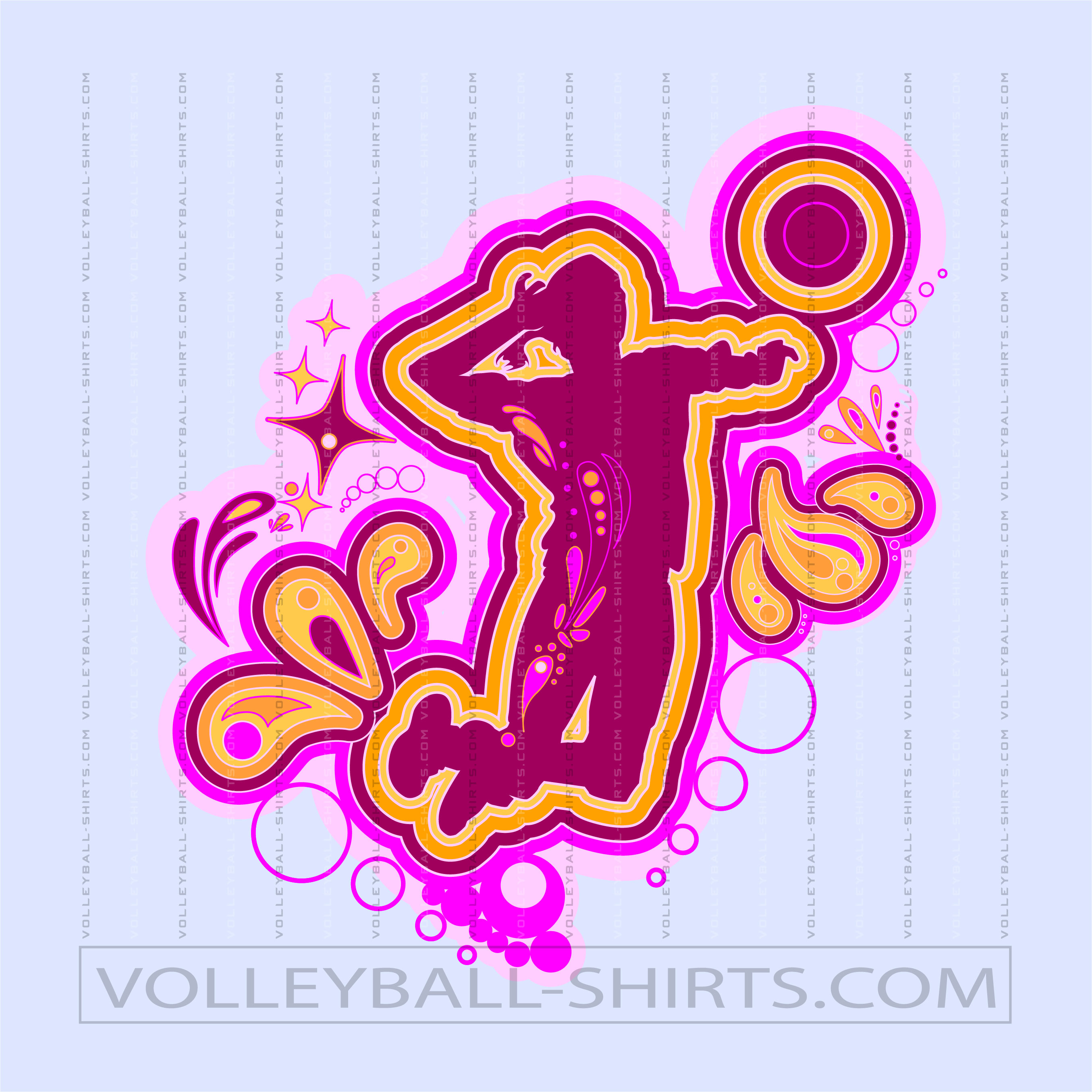 Pink Volleyball Silhouette