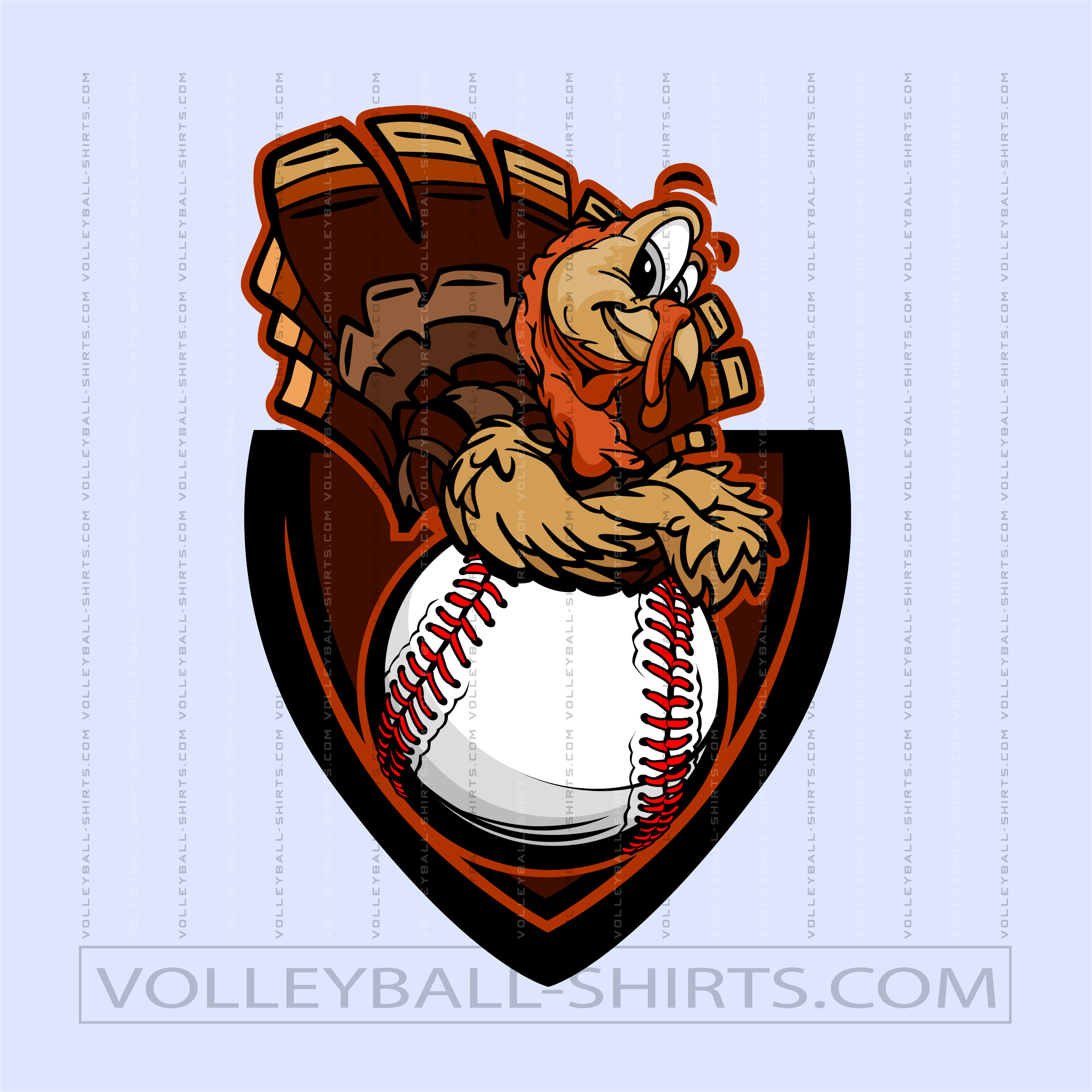 Thanksgiving Turkey Baseball Logo