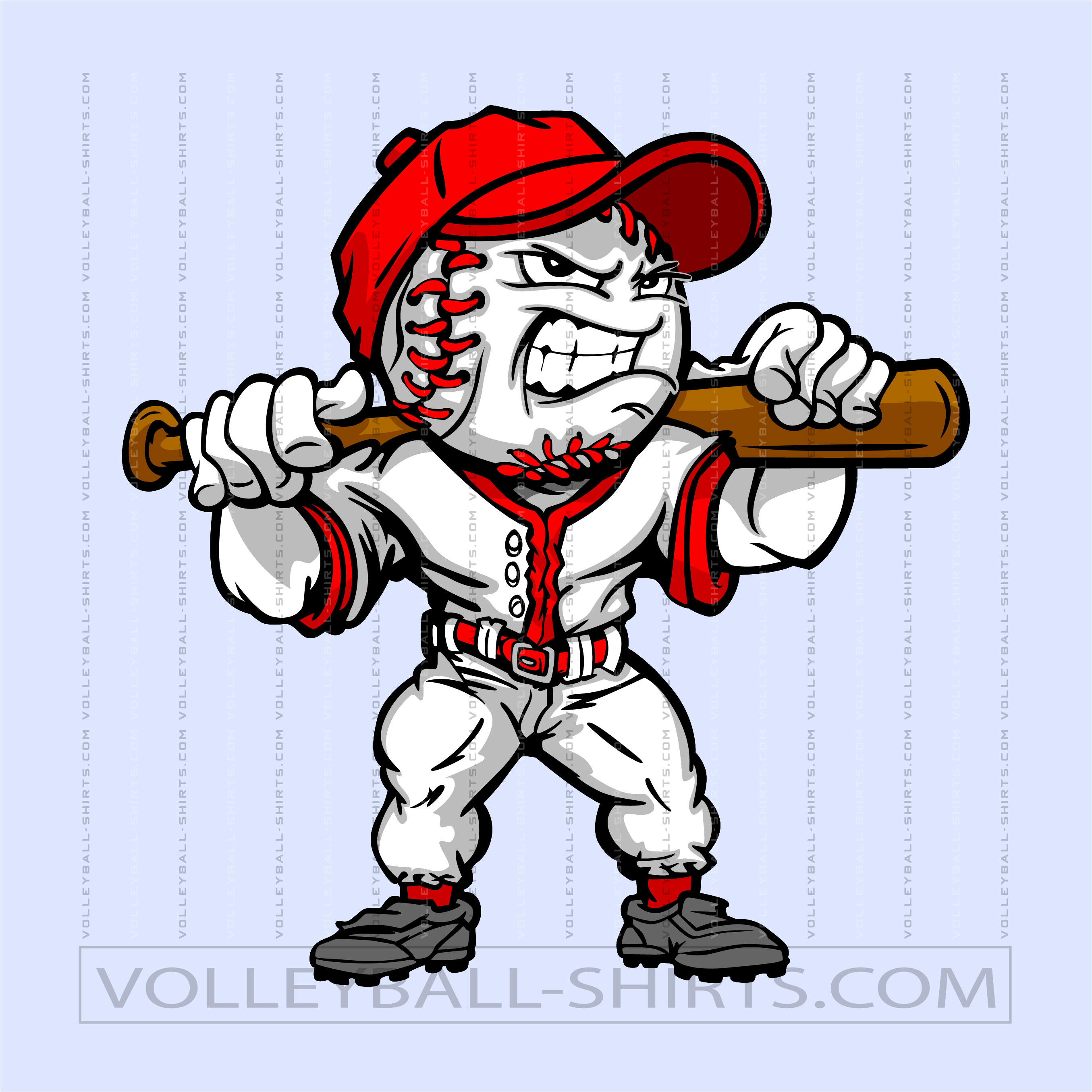 Cartoon Baseball Team Logo